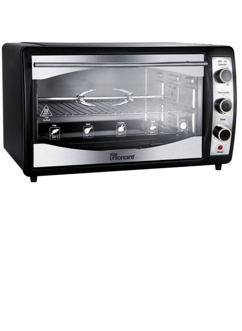 يونيون إير فرن كهربائي55 لتر يونيون اير بالشواية و المروحة أسود MO55E- - Image 2